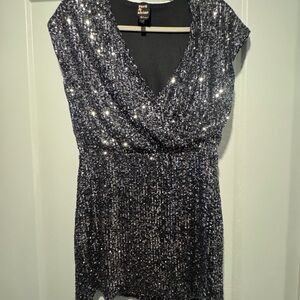 Reitmans Rock & Shine Black Sequined Mini Dress